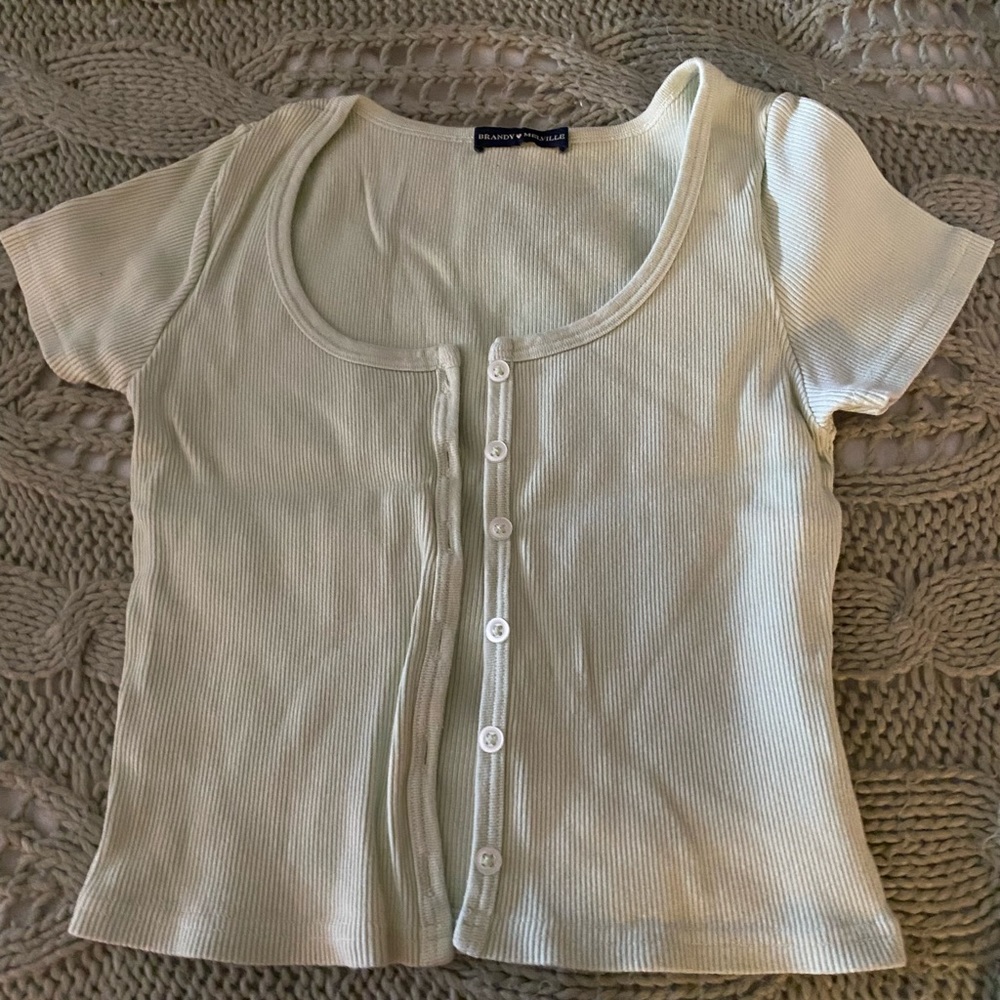 brandy melville zelly top light green